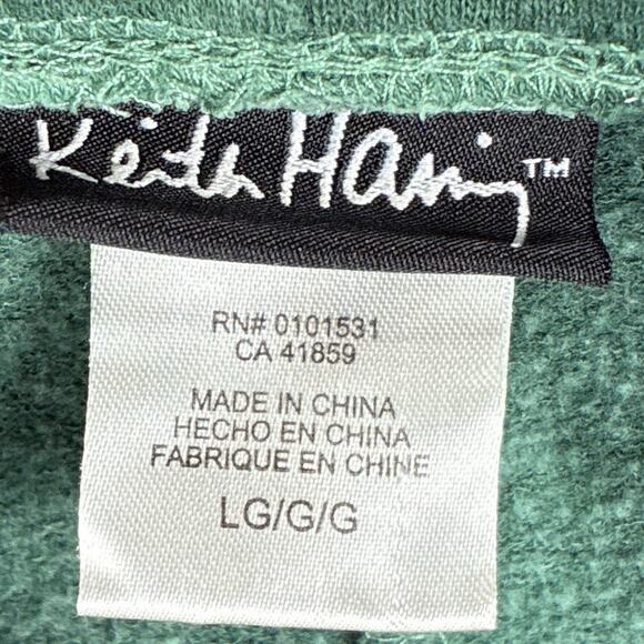 Keith Haring Sweatpants Men L Green Tie Dye Pant Workout Gym NYC Street Pop Art - Picture 4 of 8